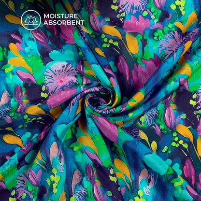Exquisite Bloom: Magnificent Digital Print Viscose Muslin Fabric
