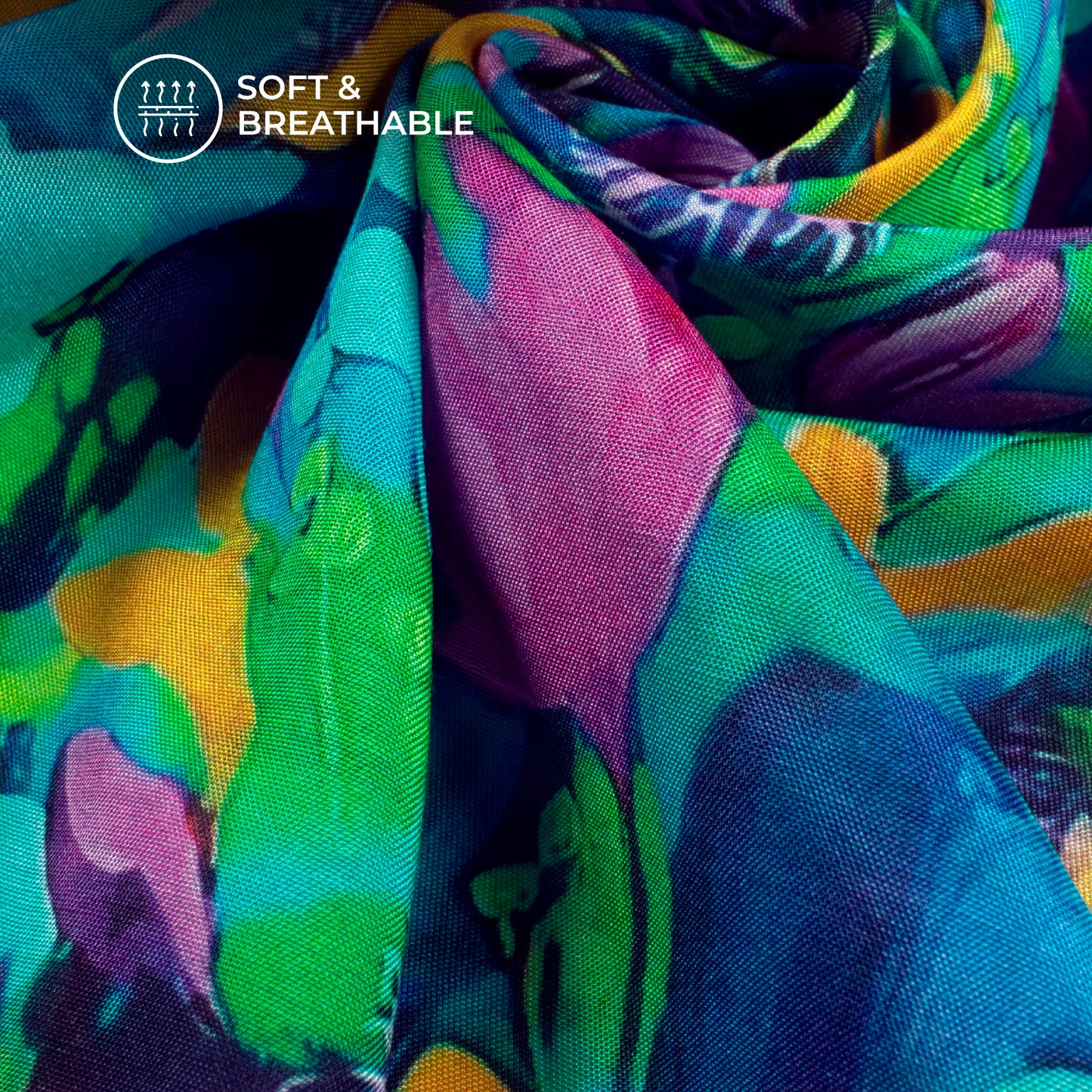 Exquisite Bloom: Magnificent Digital Print Viscose Muslin Fabric