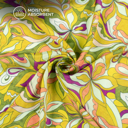 Divine Floral: Beautiful Digital Print Viscose Muslin Fabric