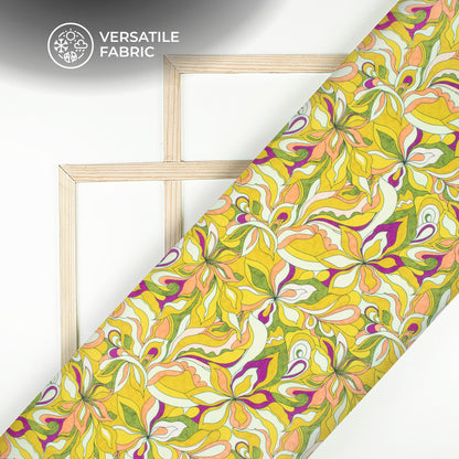Divine Floral: Beautiful Digital Print Viscose Muslin Fabric