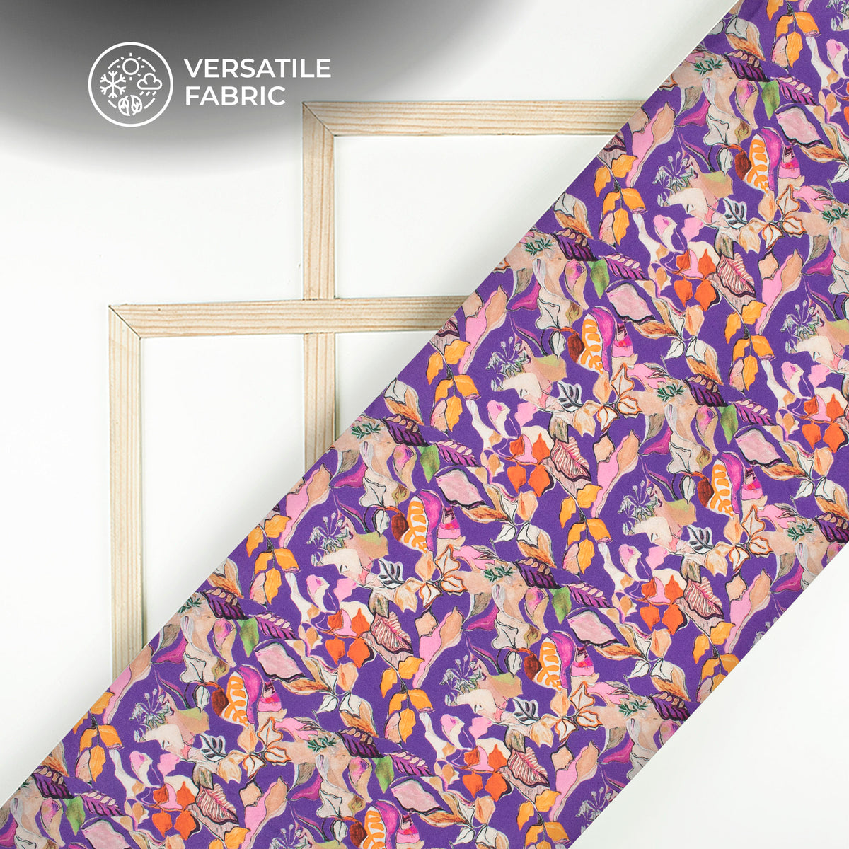 Botanic Beauty: Leafy Delight Digital Print Viscose Muslin Fabric