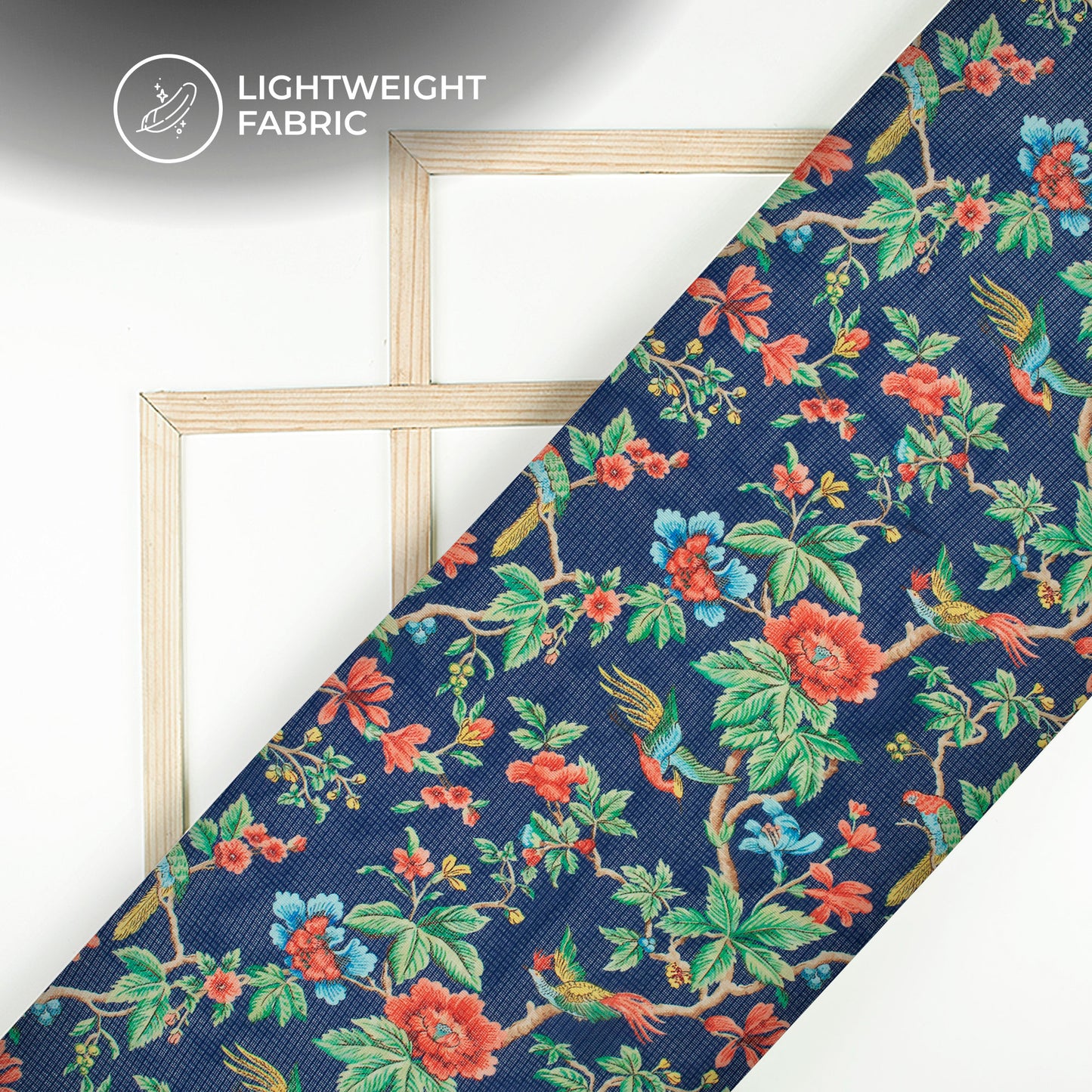 Spring Blossom: Elegant Digital Print Kota Doria Fabric