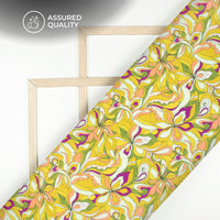 Divine Floral: Beautiful Digital Print Viscose Rayon Fabric (Width 58 Inches)