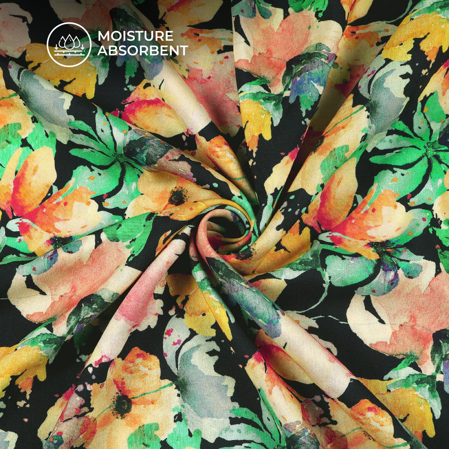 Dazzling Floral: Trendy Digital Print Viscose Rayon Fabric (Width 58 Inches)