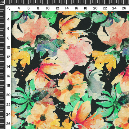 Dazzling Floral: Trendy Digital Print Viscose Rayon Fabric (Width 58 Inches)