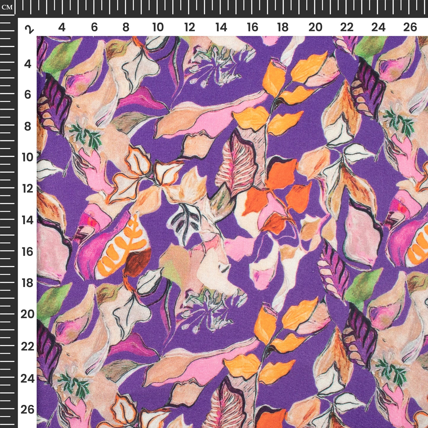 Botanic Beauty: Leafy Delight Digital Print Viscose Rayon Fabric (Width 58 Inches)