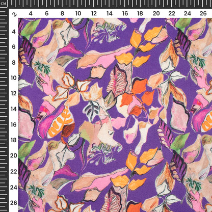 Botanic Beauty: Leafy Delight Digital Print Viscose Rayon Fabric (Width 58 Inches)
