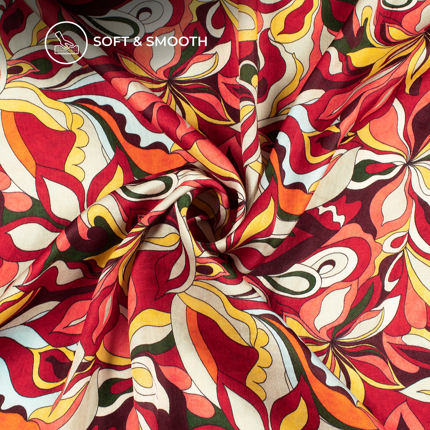 Beautiful Glossy: Exclusive Floral Digital Print Viscose Uppada Silk Fabric