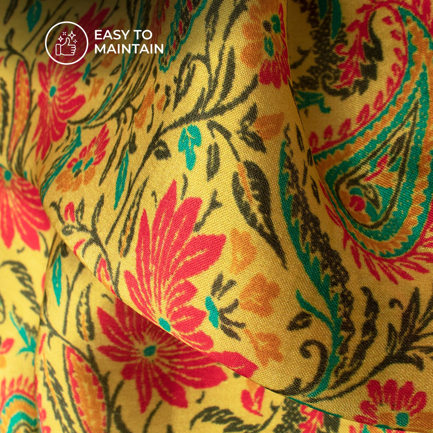 Pure Elegance: Paisley Digital Print Viscose Uppada Silk Fabric