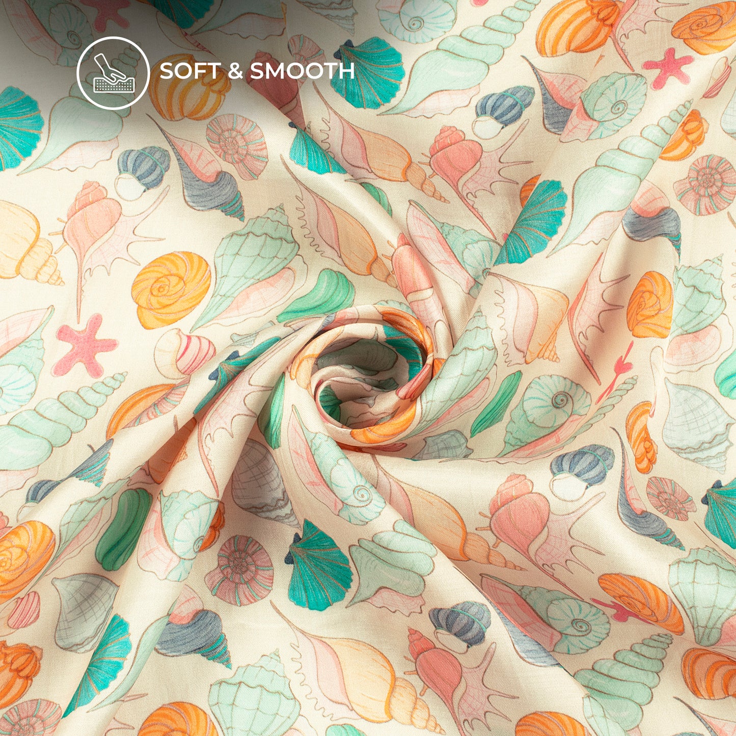 Silken Serenity: Trendy Quirky Digital Print Viscose Uppada Silk Fabric