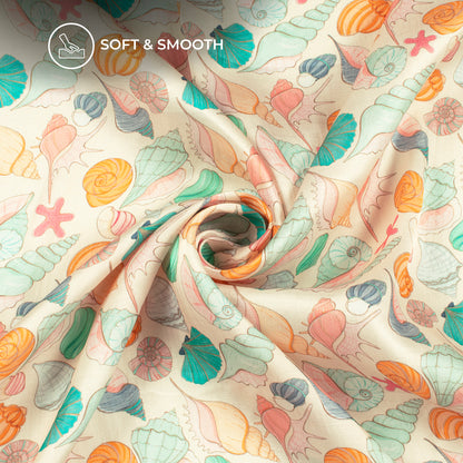 Silken Serenity: Trendy Quirky Digital Print Viscose Uppada Silk Fabric