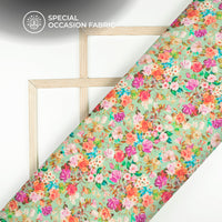 Eternal Blooms: Floral Digital Print Viscose Uppada Silk Fabric