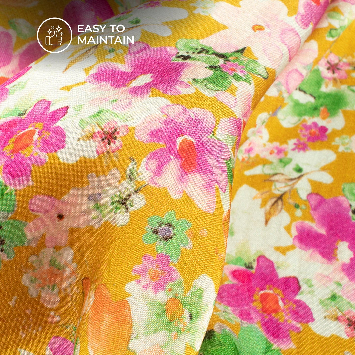 Petals Perfection: Floral Digital Print Viscose Uppada Silk Fabric