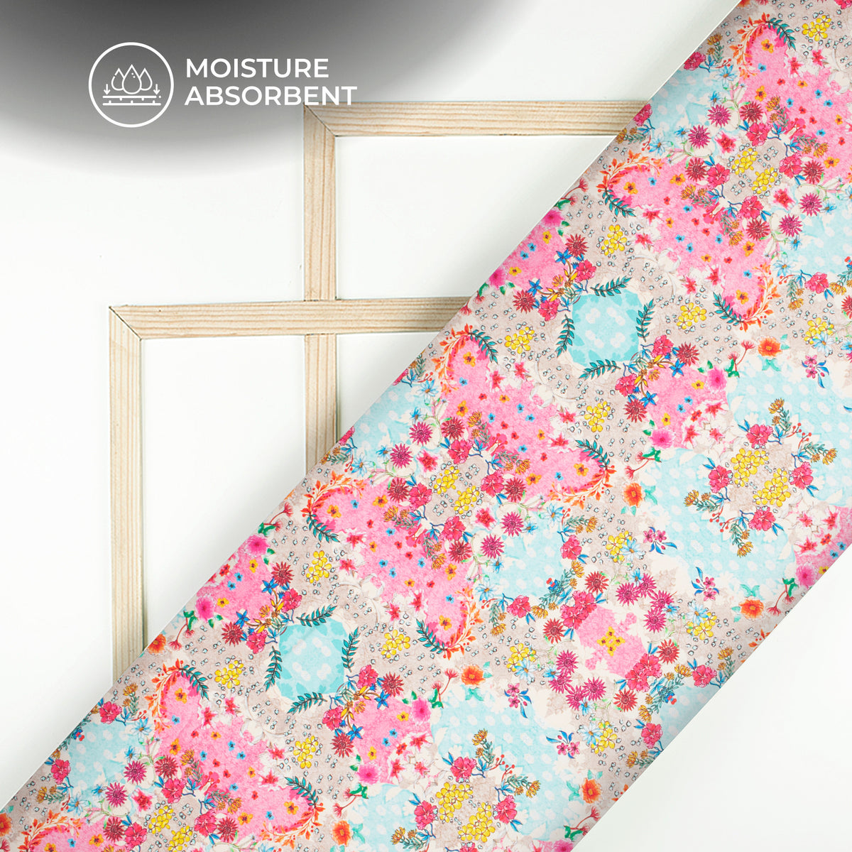 Ethereal Garden: Vibrant Floral Digital Print Rayon Fabric