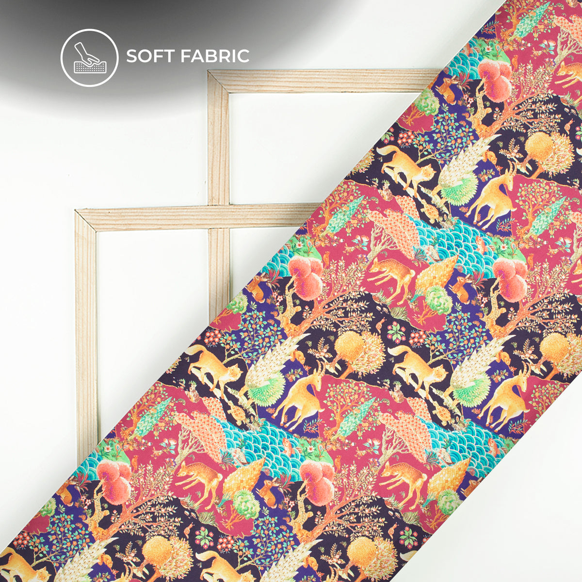 Soft Elegance: Ethereal Enimal Digital Print Butter Crepe Fabric