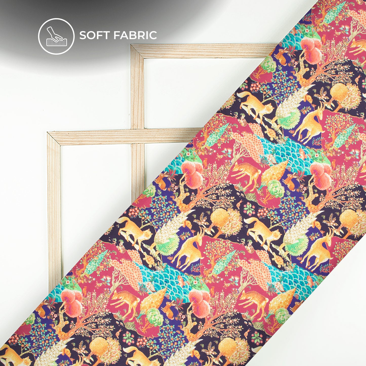 Soft Elegance: Ethereal Enimal Digital Print Butter Crepe Fabric