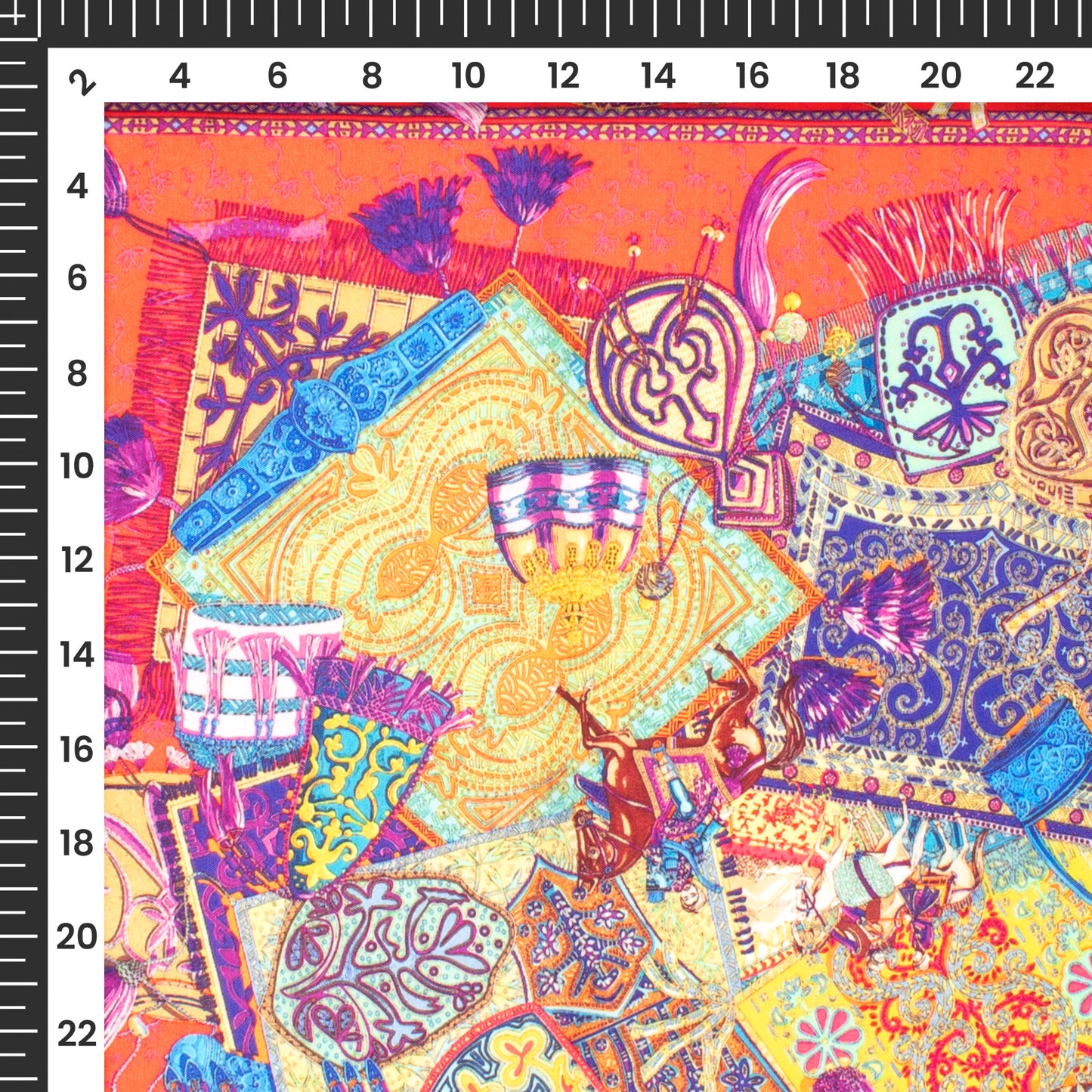 Trendy Quirky Digital Print Butter Crepe Fabric