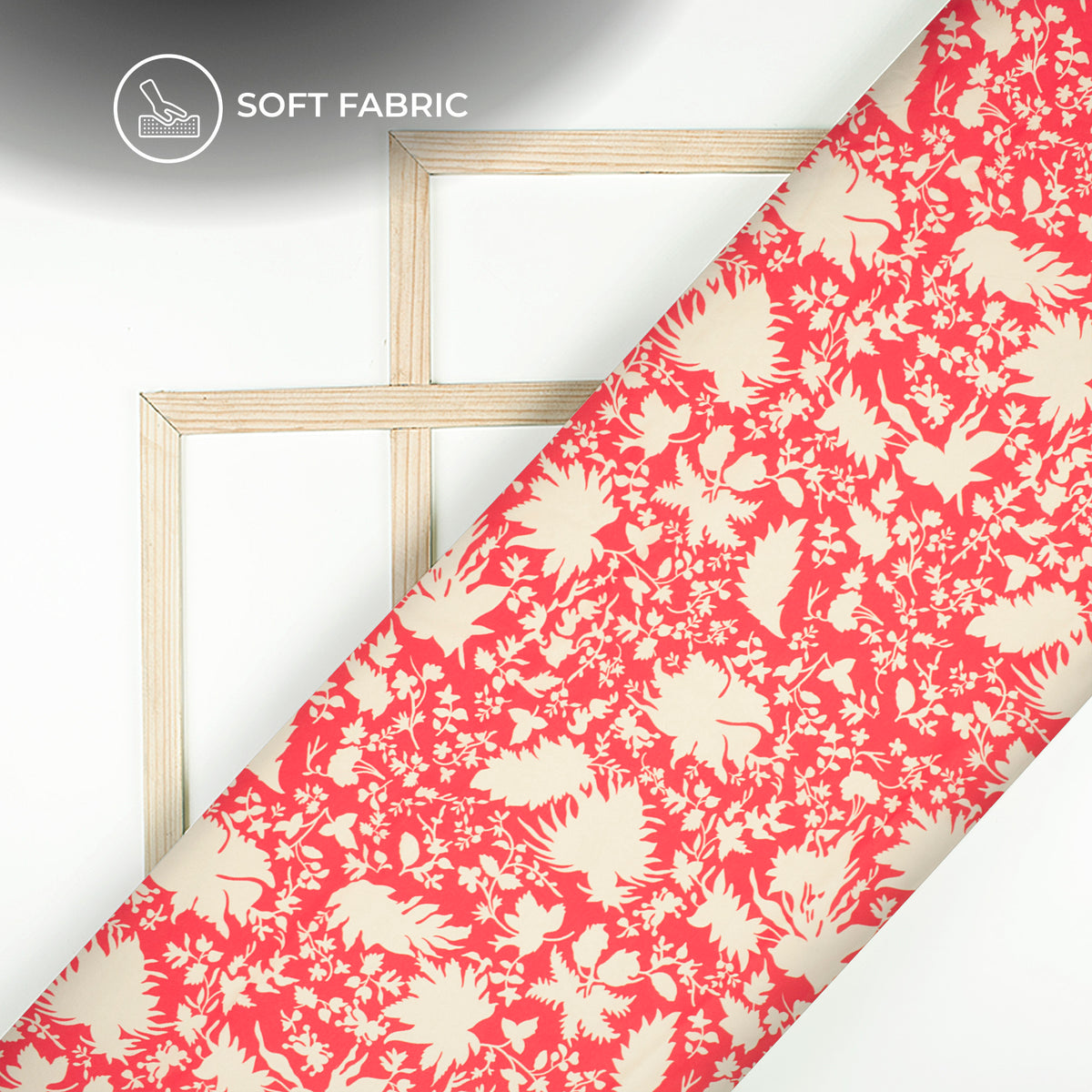 Serenity's Touch: Gentle Floral Digital Print Butter Crepe Fabric