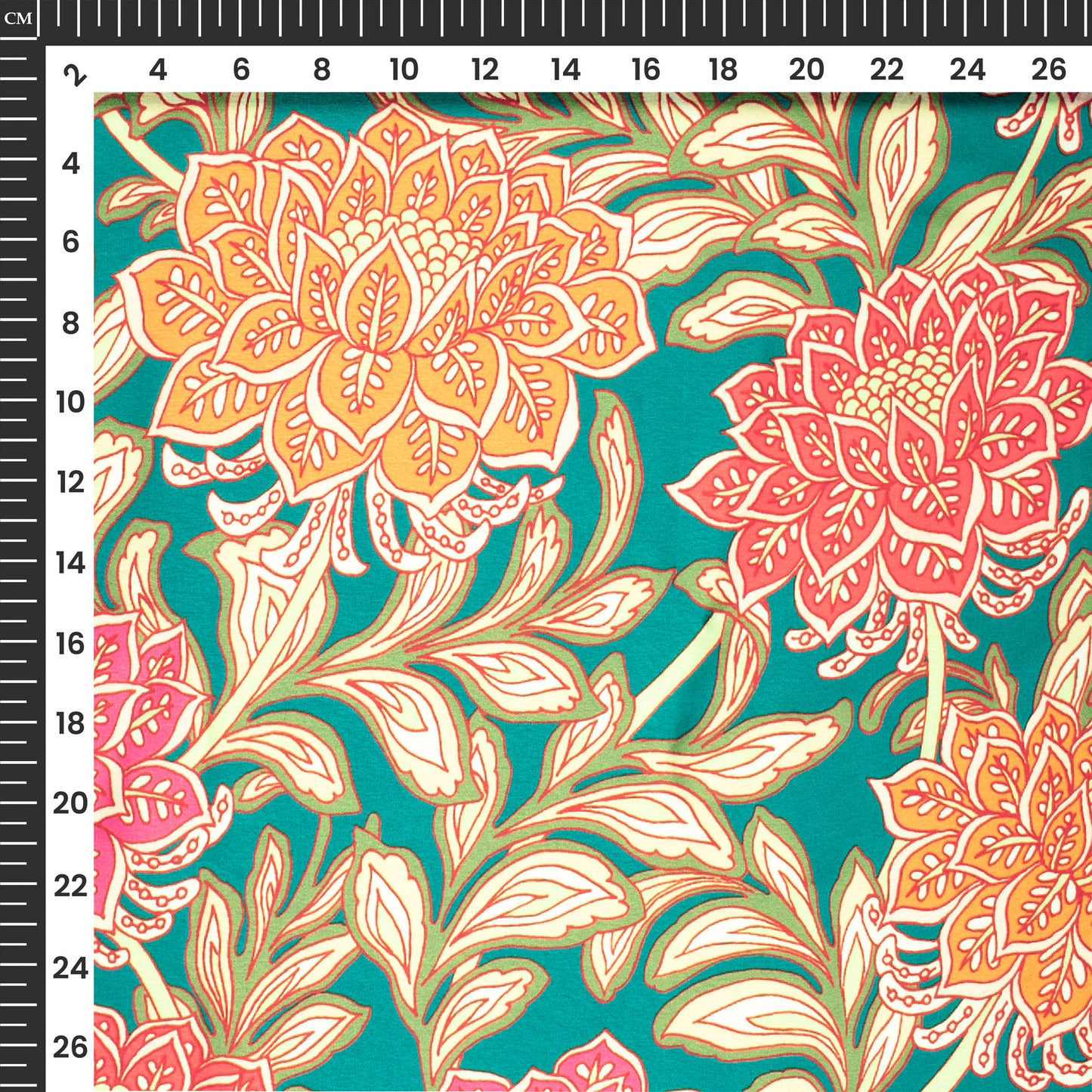 Enchanting Blossom: Luxurious Floral Digital Print Japan Satin Fabric