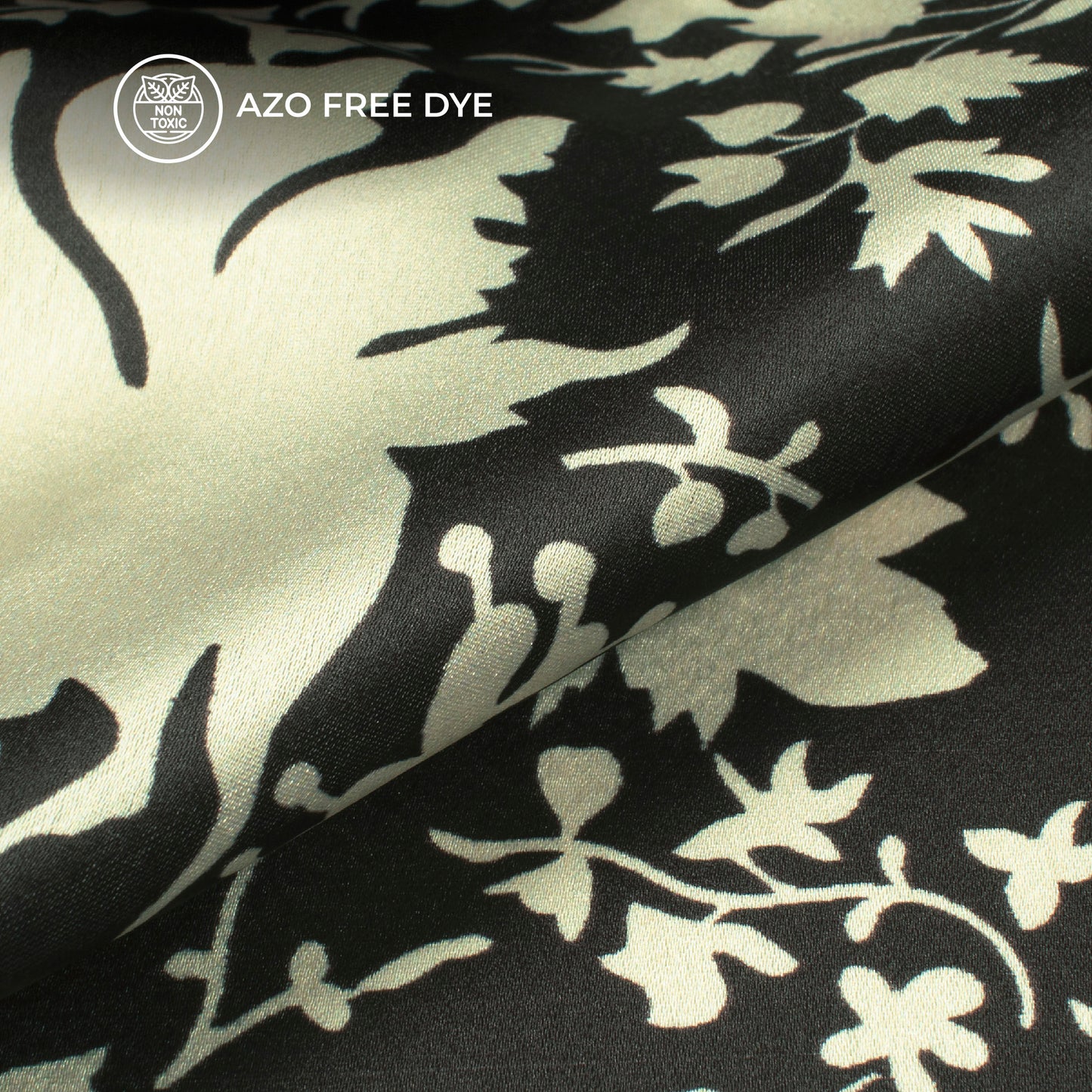 Divine Floral: Exquisite Digital Print Japan Satin Fabric