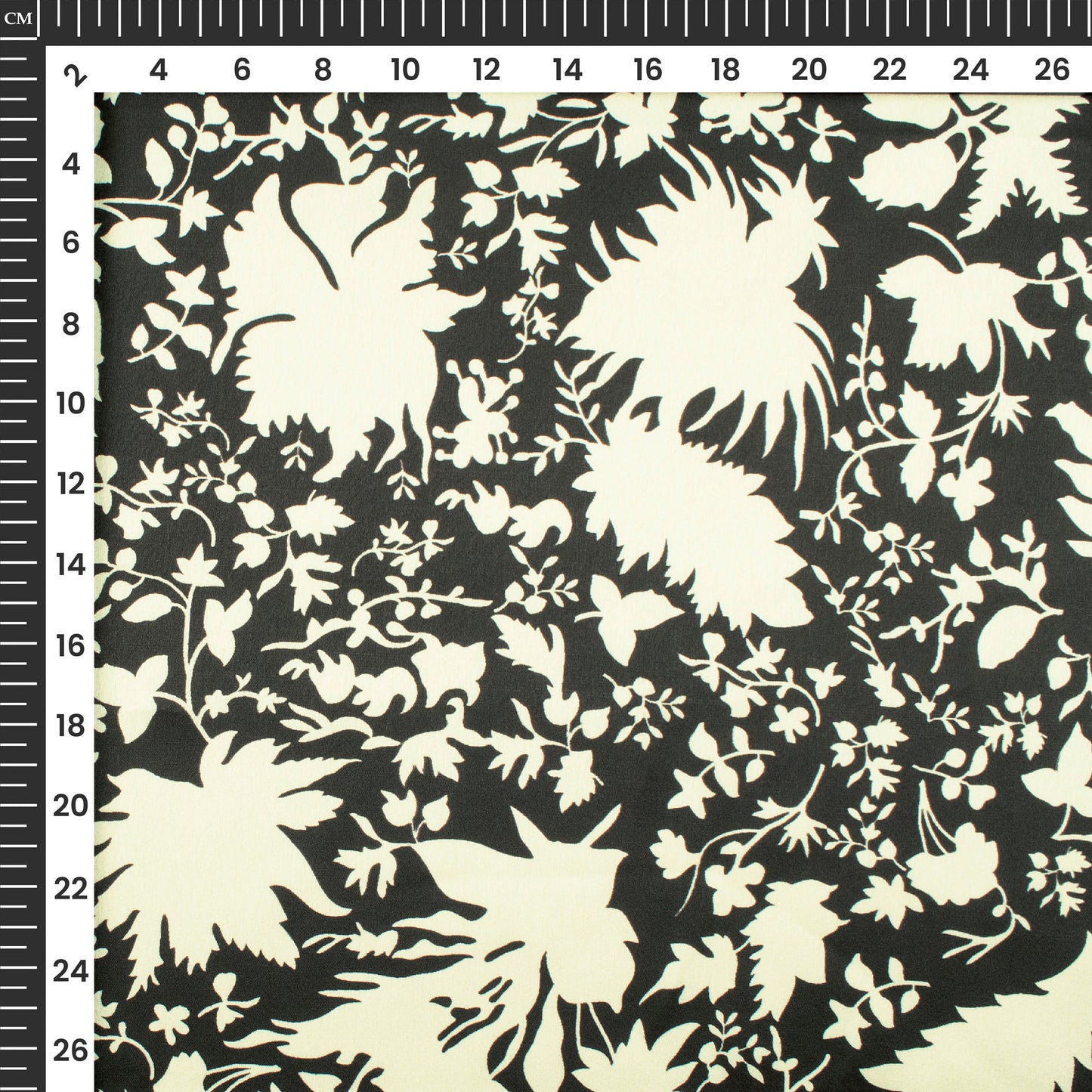 Divine Floral: Exquisite Digital Print Japan Satin Fabric