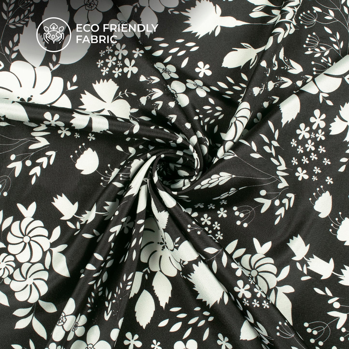 Botanical Charm: Stylish Floral Digital Print Crepe Silk Fabric