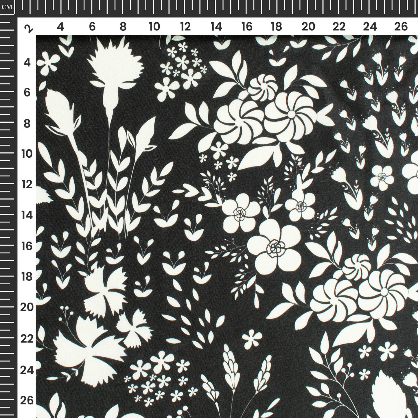 Botanical Charm: Stylish Floral Digital Print Crepe Silk Fabric