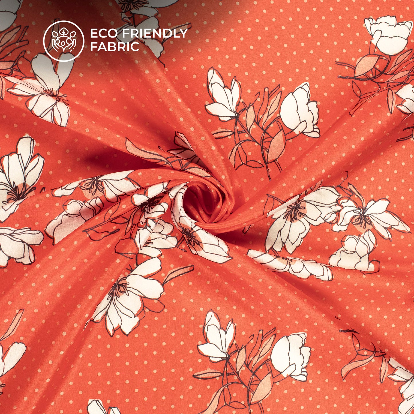 Blooming Blossoms: Fashionable Floral Digital Print Crepe Silk Fabric