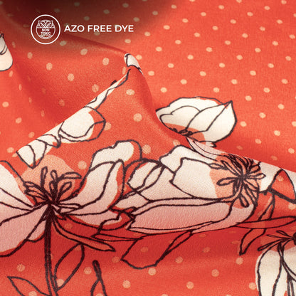 Blooming Blossoms: Fashionable Floral Digital Print Crepe Silk Fabric