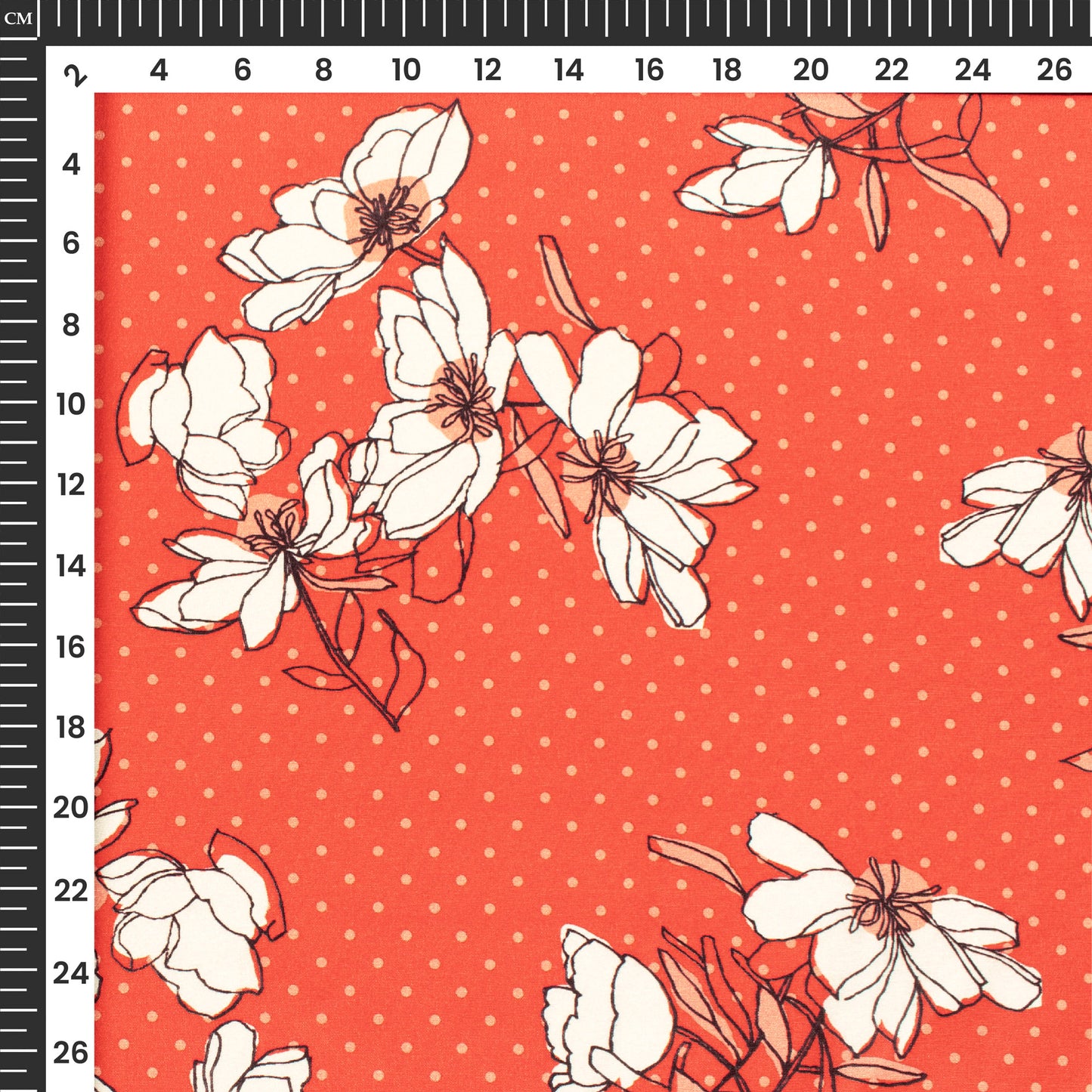 Blooming Blossoms: Fashionable Floral Digital Print Crepe Silk Fabric