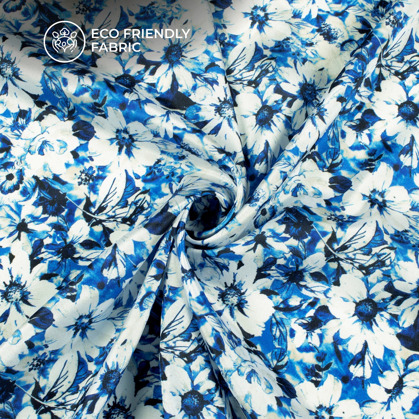 Springtime Splendor: Premium Floral Digital Print Crepe Silk Fabric