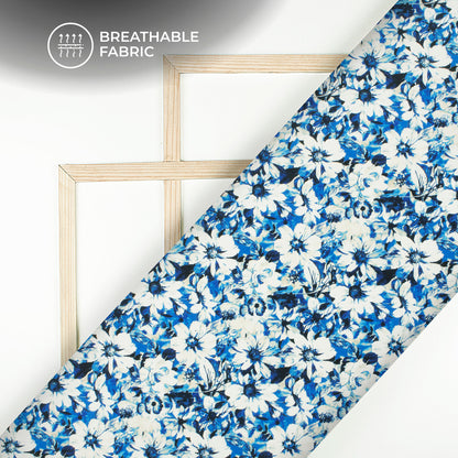 Springtime Splendor: Premium Floral Digital Print Crepe Silk Fabric
