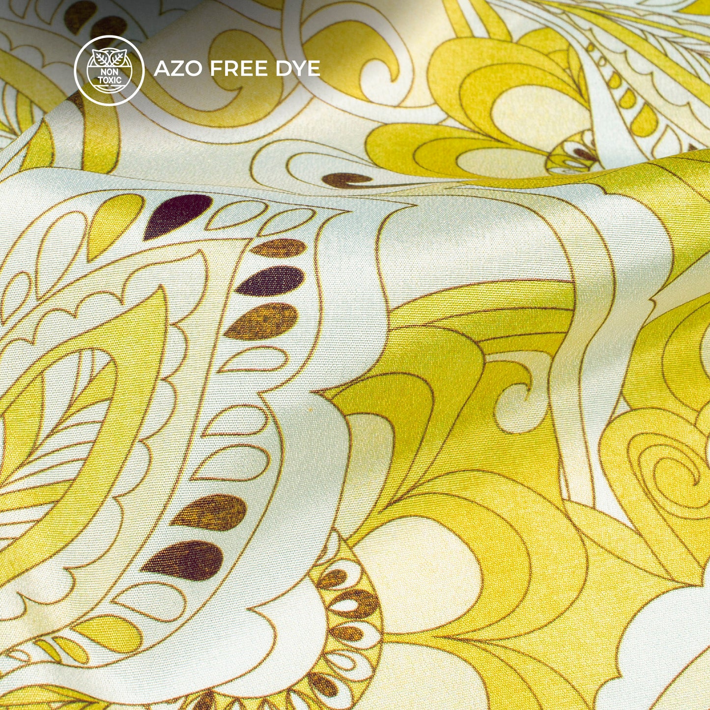 Sophisticated Styles: Yellow Digital Print Crepe Silk Fabric