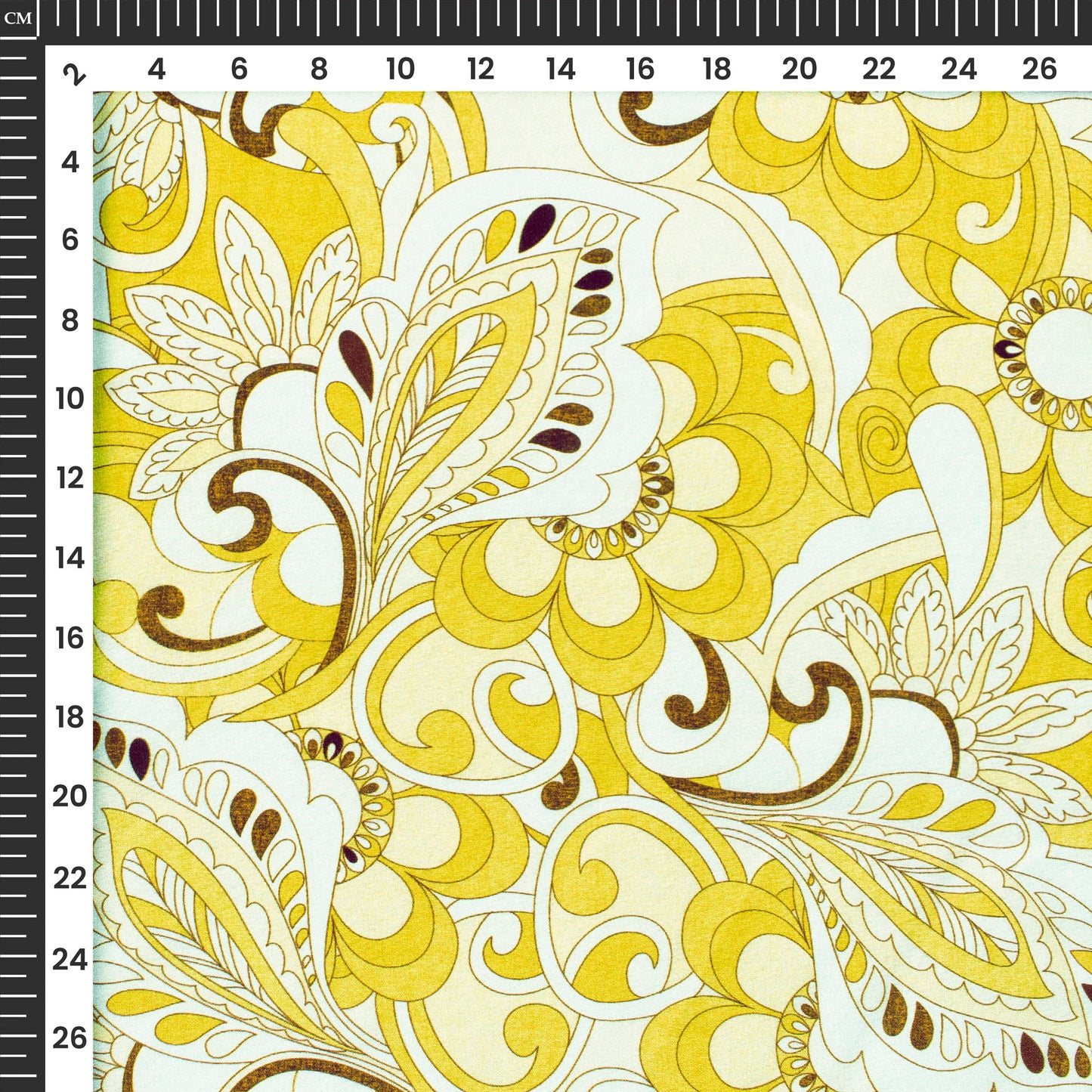 Sophisticated Styles: Yellow Digital Print Crepe Silk Fabric