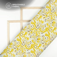 Sophisticated Styles: Yellow Digital Print Crepe Silk Fabric