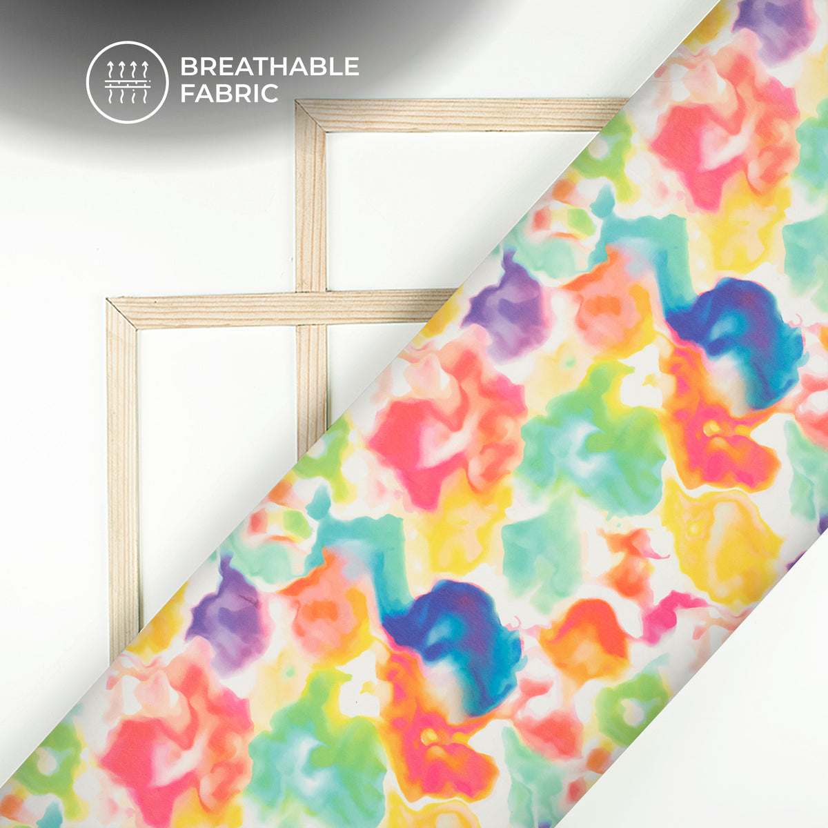 Colorburst Delight: Multi-Color Digital Print Georgette Fabric