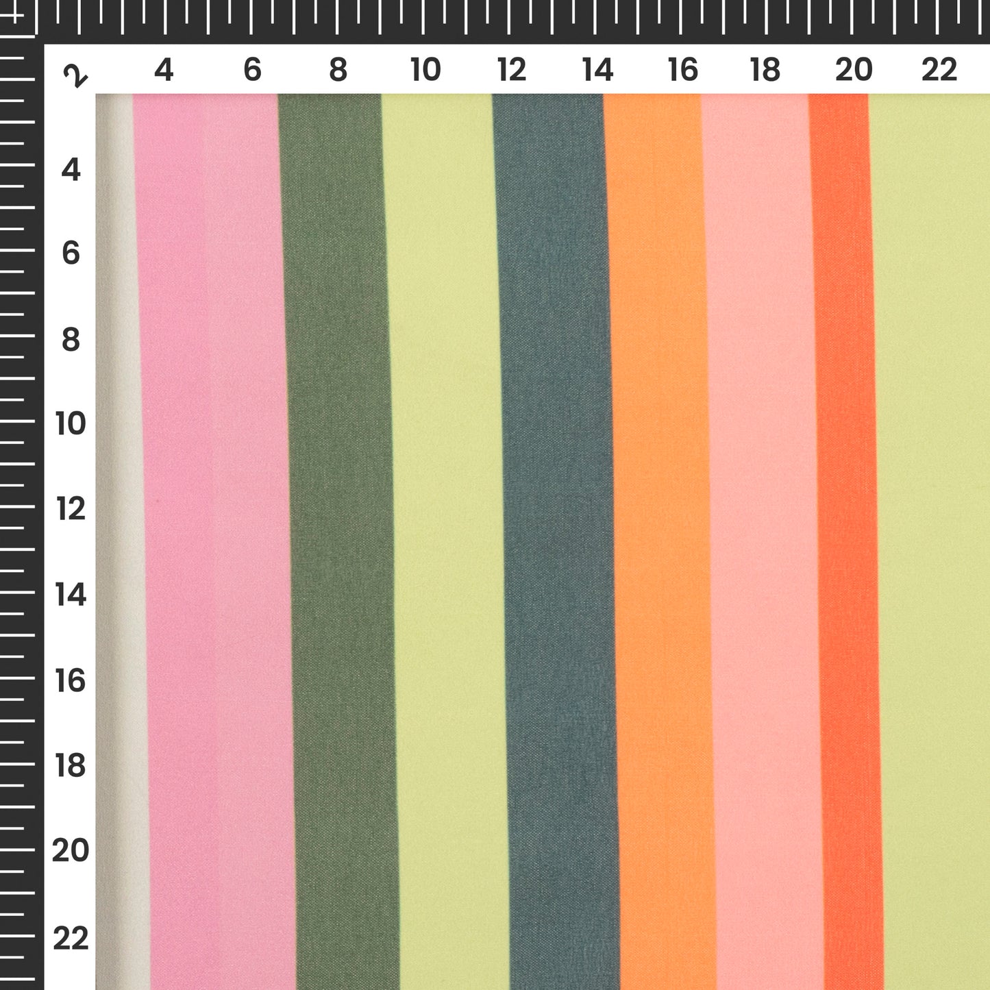 Dreamy Rainbow Stripes: High-Quality Digital Print Georgette Fabric