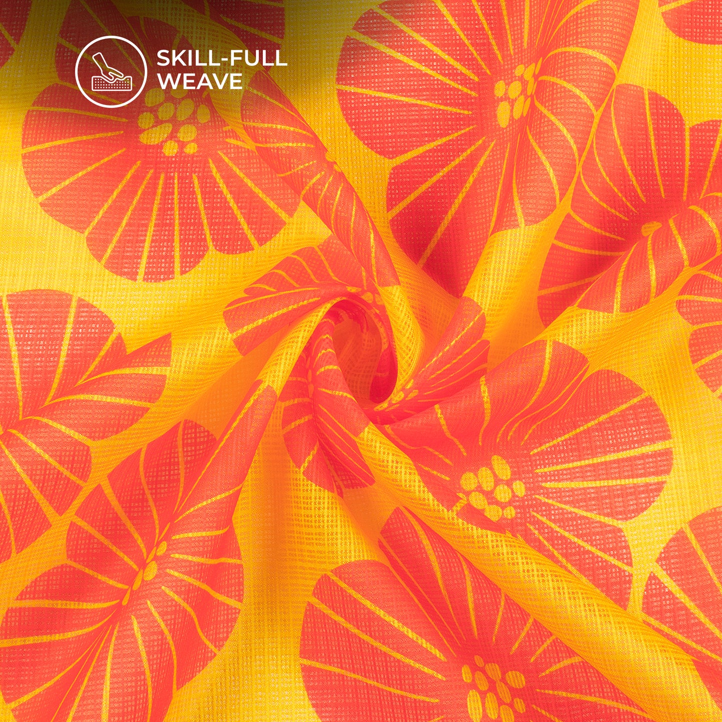 Floral Essence: Exclusive Floral Digital Print Kota Doria Fabric