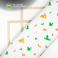 Freedom's Flair: Tri-Color Bird Digital Print Japan Satin Fabric