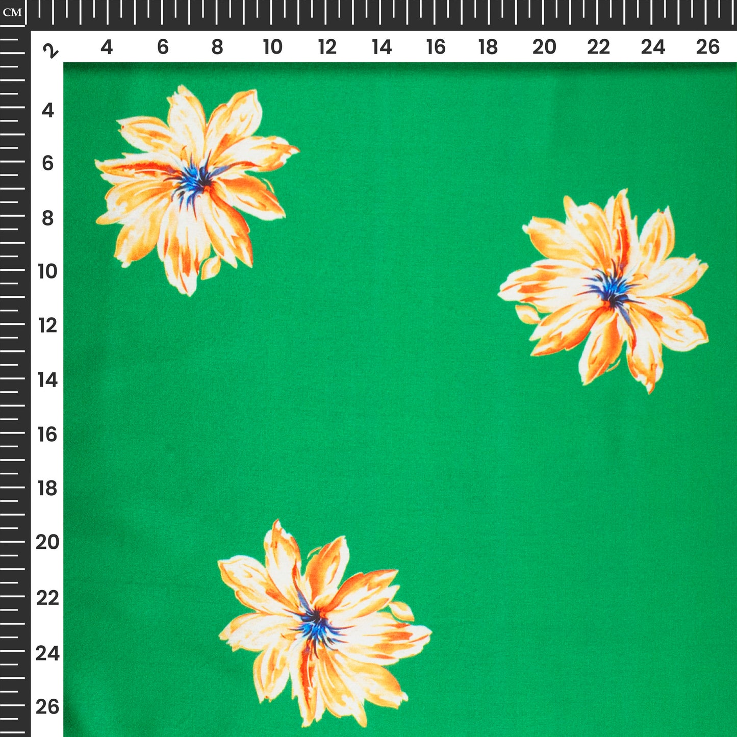 India's Pride: Floral Tri-Color Digital Print Japan Satin Fabric