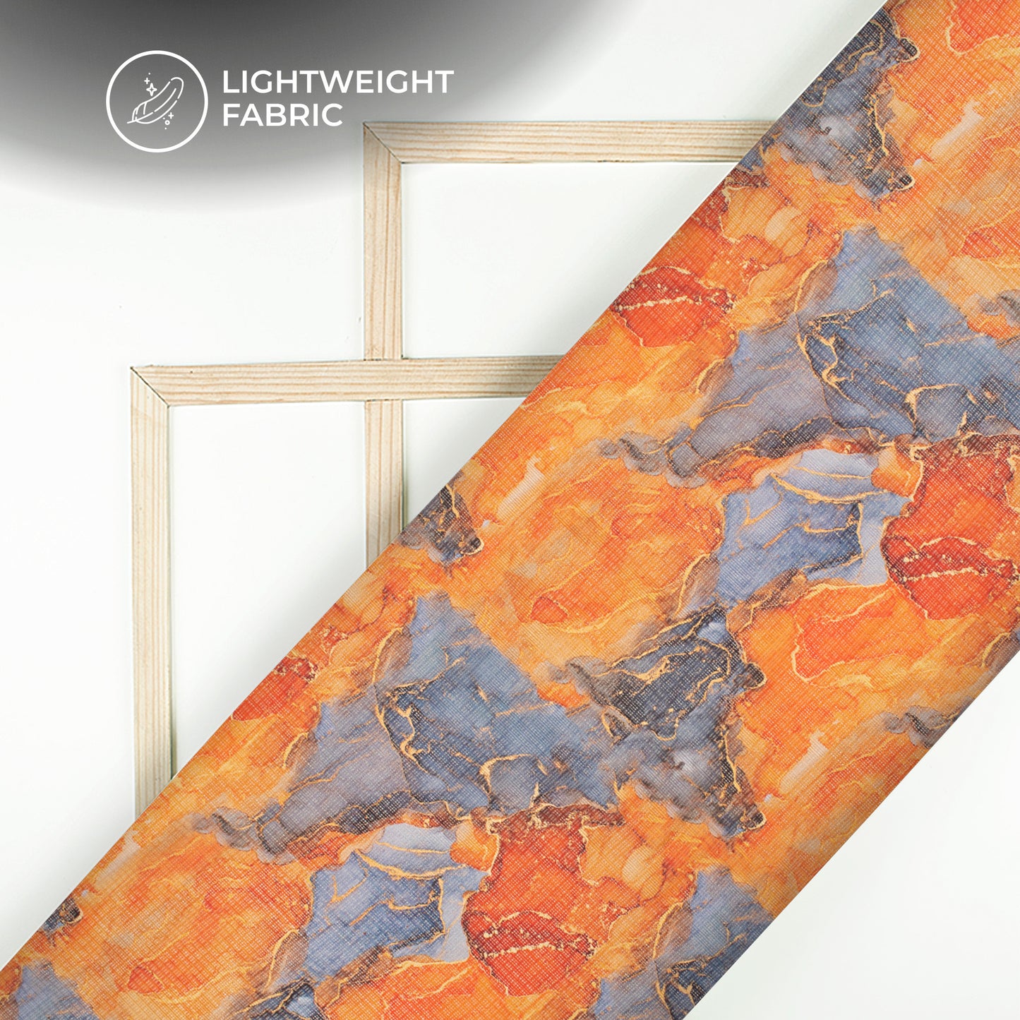 Golden Edge Tie And Dye Digital Print Kota Doria Fabric