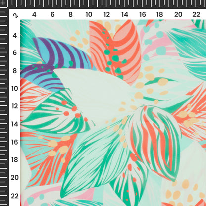 Multicolor Tropical Digital Print Organza Satin Fabric