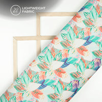 Multicolor Tropical Digital Print Organza Satin Fabric