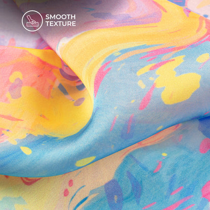 Top Pick Tye And Dye Digital Print Georgette Satin Fabric