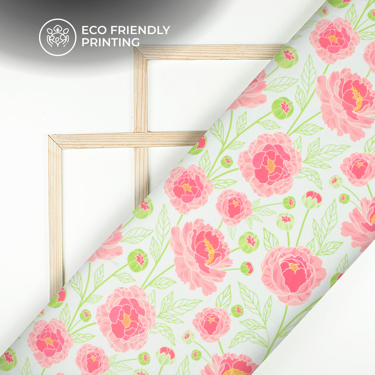 Gorgeous Blooming Peonies Floral Digital Print Muslin Fabric