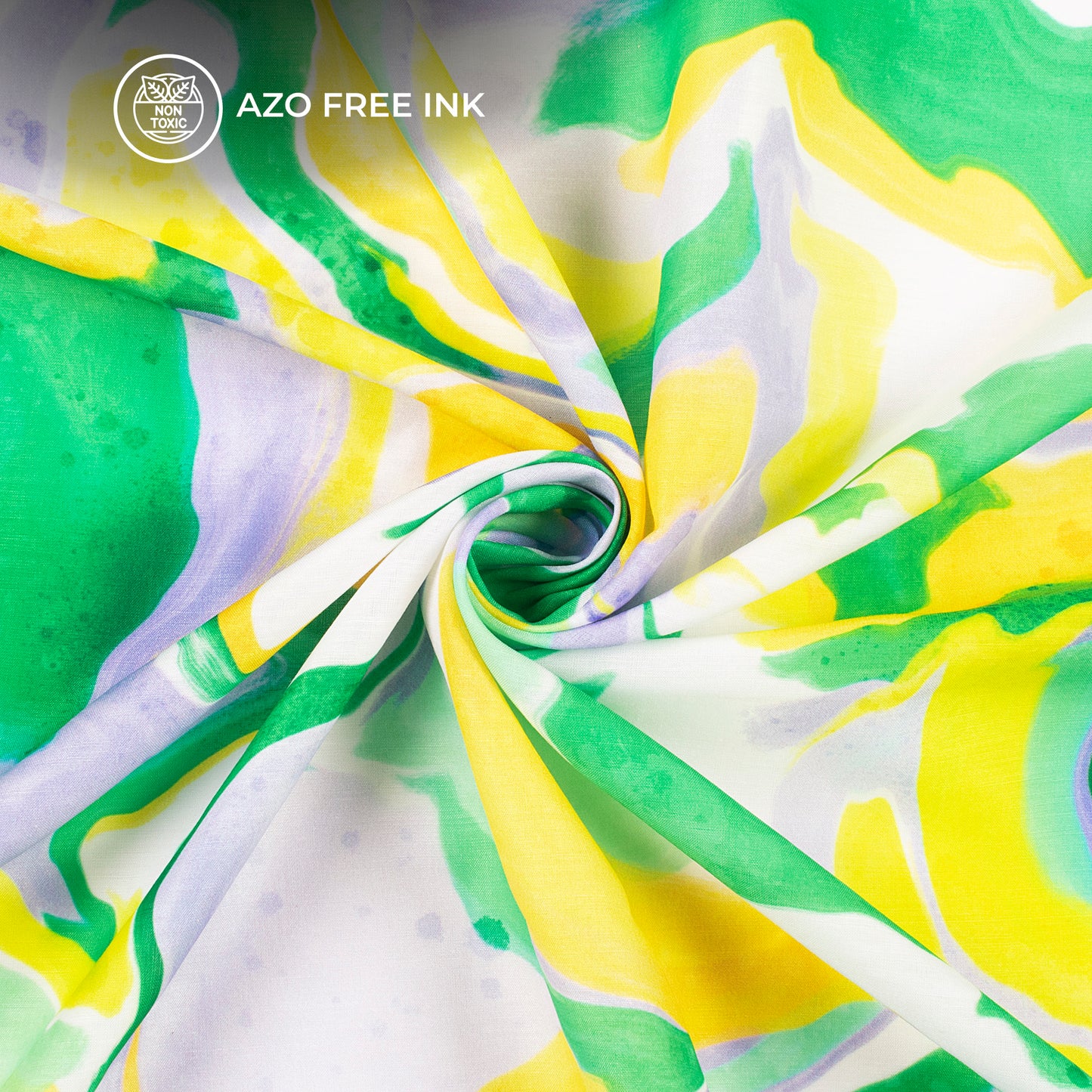 Liquid Abstract Tie And Dye Digital Print Muslin Fabric