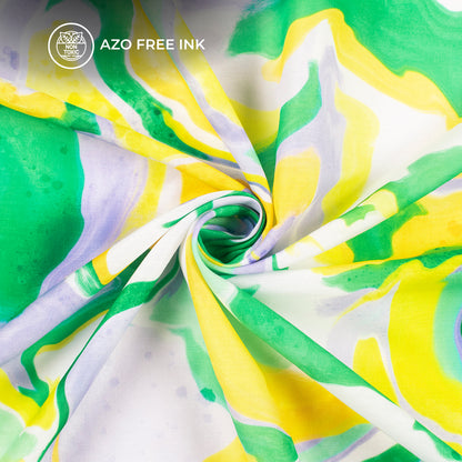 Liquid Abstract Tye And Dye Digital Print Muslin Fabric