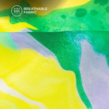 Liquid Abstract Tye And Dye Digital Print Muslin Fabric