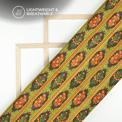 Exclusive Mugal Era Art Digital Print Art Tusser Silk Fabric
