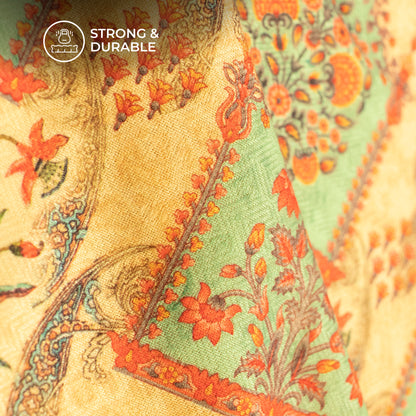 Vintage Mugal Digital Print Elegant Blend Pashmina Fabric